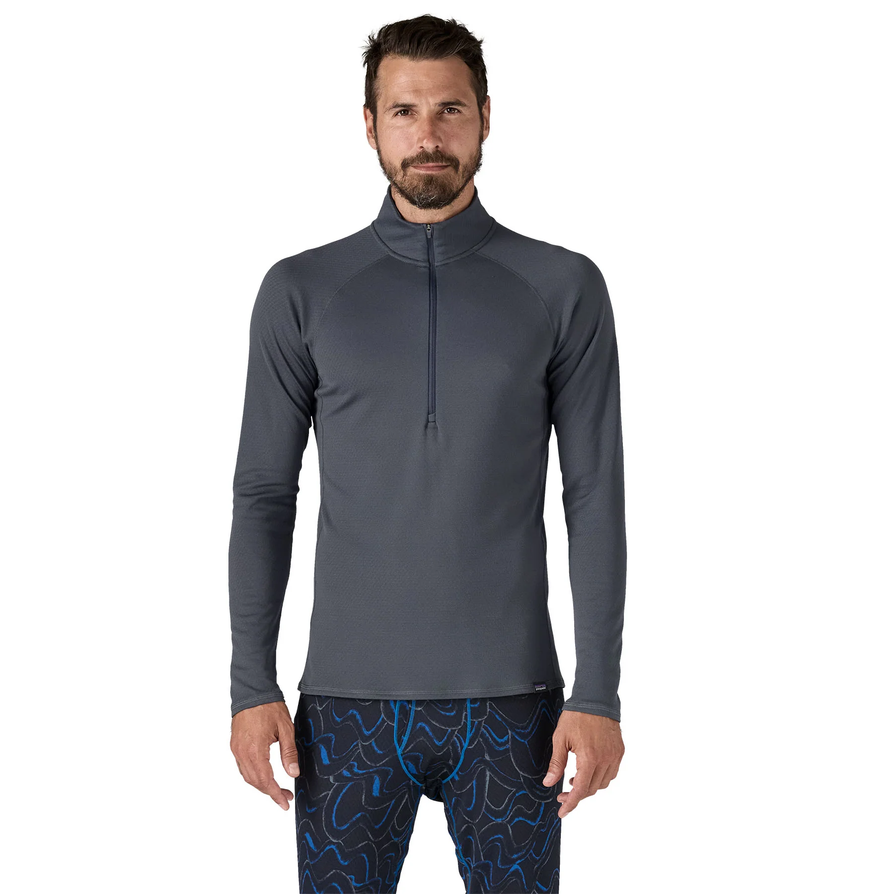 Capilene Midweight Zip Neck Mens - Smolder Blue - Image 3